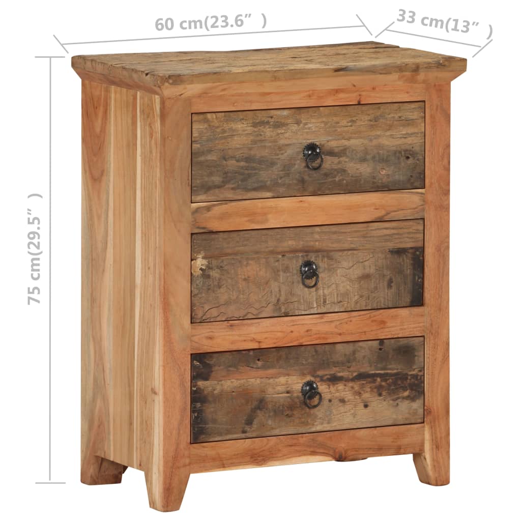 Credenza 60x33x75 cm in Legno Massello di Acacia e di Recupero 320382