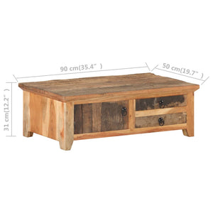 Tavolino da CaffÃ¨ 90x50x35 cm in Legno Massello di Recupero cod mxl 25190