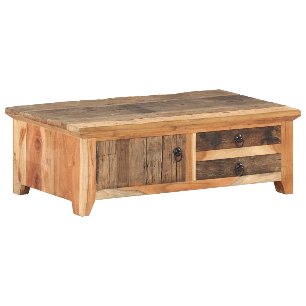 Tavolino da Salotto 90x50x31 cm in Legno Massello di Recupero 320384