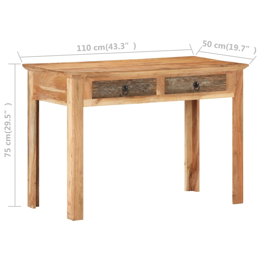 Scrivania 110x50x75 cm in Legno Massello di Recupero cod mxl 57246