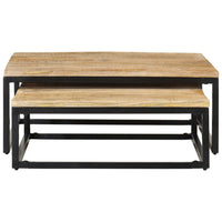 Tavolini da Salotto Impilabili 2 pz in Legno Massello di Mango 320389