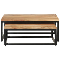 Tavolini da Salotto Impilabili 2 pz Legno Massello di Acacia 320391