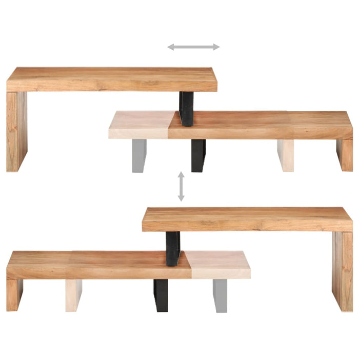 Set Tavolini da Salotto 2 pz in Legno Massello di Acacia 320394