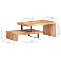 Set Tavolini da CaffÃ¨ 2 pz in Legno Massello di Acacia cod mxl 54975