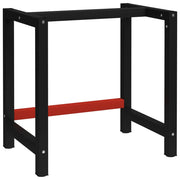 Telaio per Banco da Lavoro in Metallo 80x57x79 cm Nero e Rossocod mxl 79286
