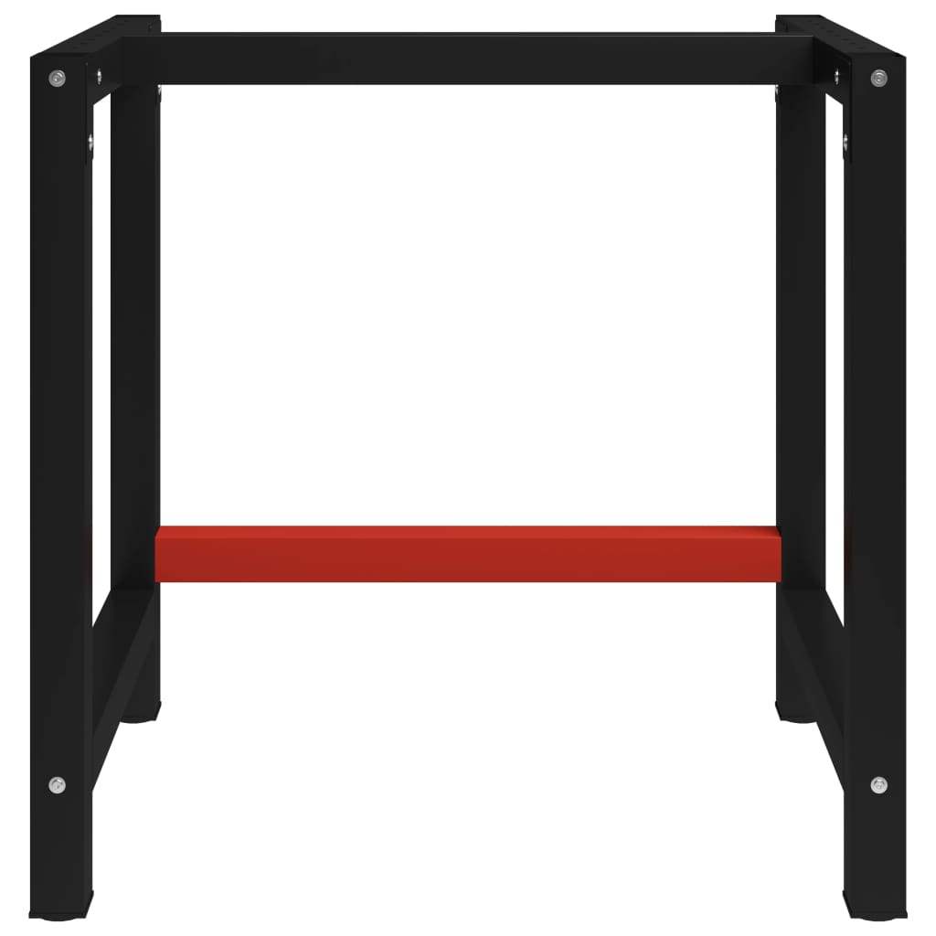 Telaio per Banco da Lavoro in Metallo 80x57x79 cm Nero e Rossocod mxl 79286
