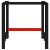 Telaio per Banco da Lavoro in Metallo 80x57x79 cm Nero e Rossocod mxl 79286