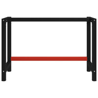 Telaio per Banco da Lavoro in Metallo 120x57x79 cm Nero e Rosso 147928