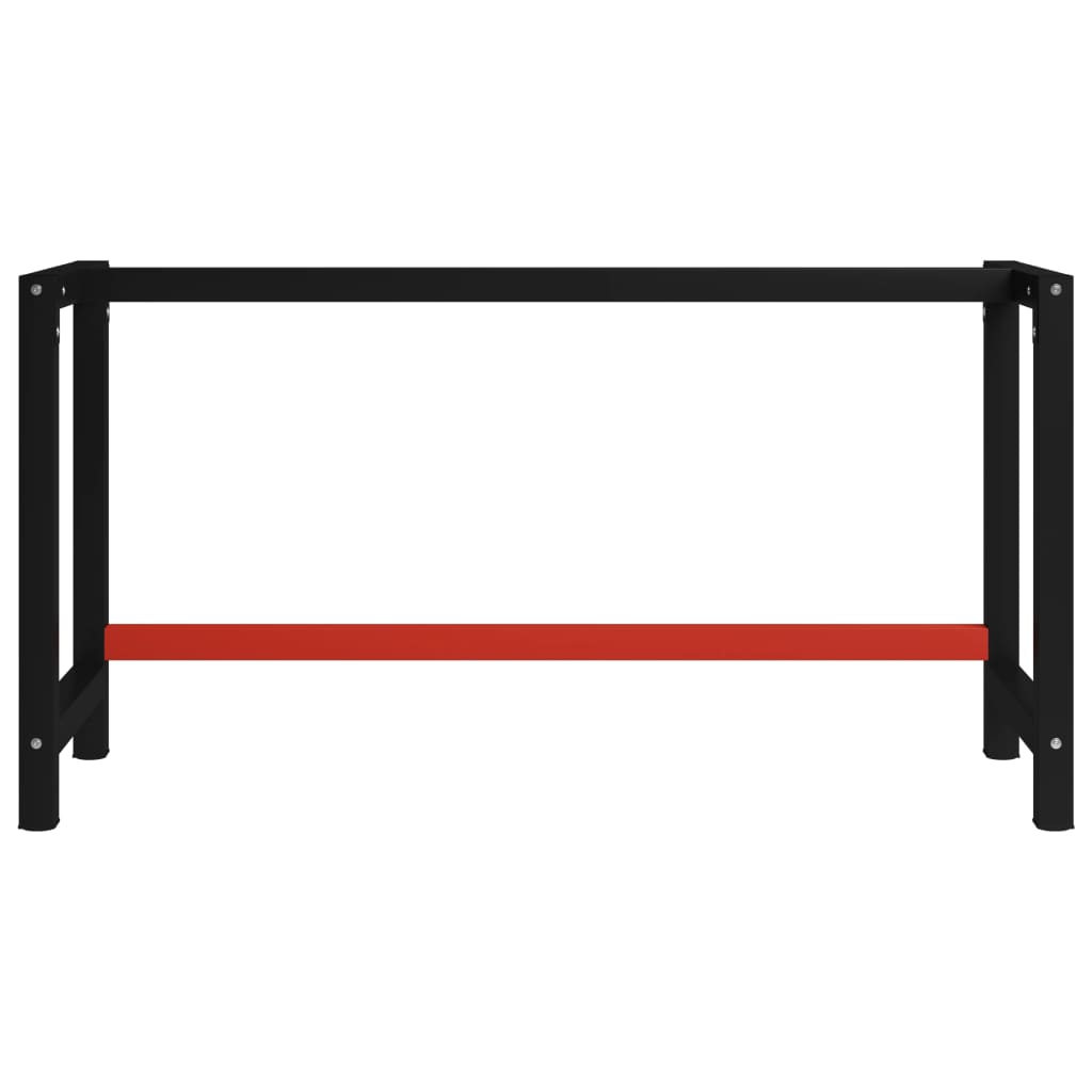 Telaio per Banco da Lavoro in Metallo 150x57x79 cm Nero e Rosso 147929
