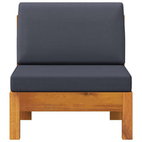 Divano Centrale con Cuscini Grigio Scuro in Massello di Acacia 310647