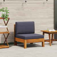 Divano Centrale con Cuscini Grigio Scuro in Massello di Acacia 310647