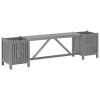 Panca da Giardino con 2 Fioriere 150cm Legno di Acacia Grigio 311823