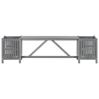 Panca da giardino arredo da esterno terrazza con 2 fioriere 150 cm legno di acacia grigio 02_0011340