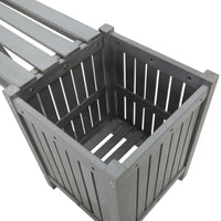 Panca da giardino arredo da esterno terrazza con 2 fioriere 150 cm legno di acacia grigio 02_0011340