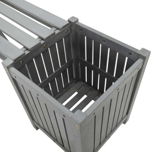 Panca da giardino arredo da esterno terrazza con 2 fioriere 150 cm legno di acacia grigio 02_0011340