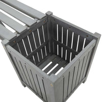 Panca da Giardino con 2 Fioriere 150cm Legno di Acacia Grigio 311823