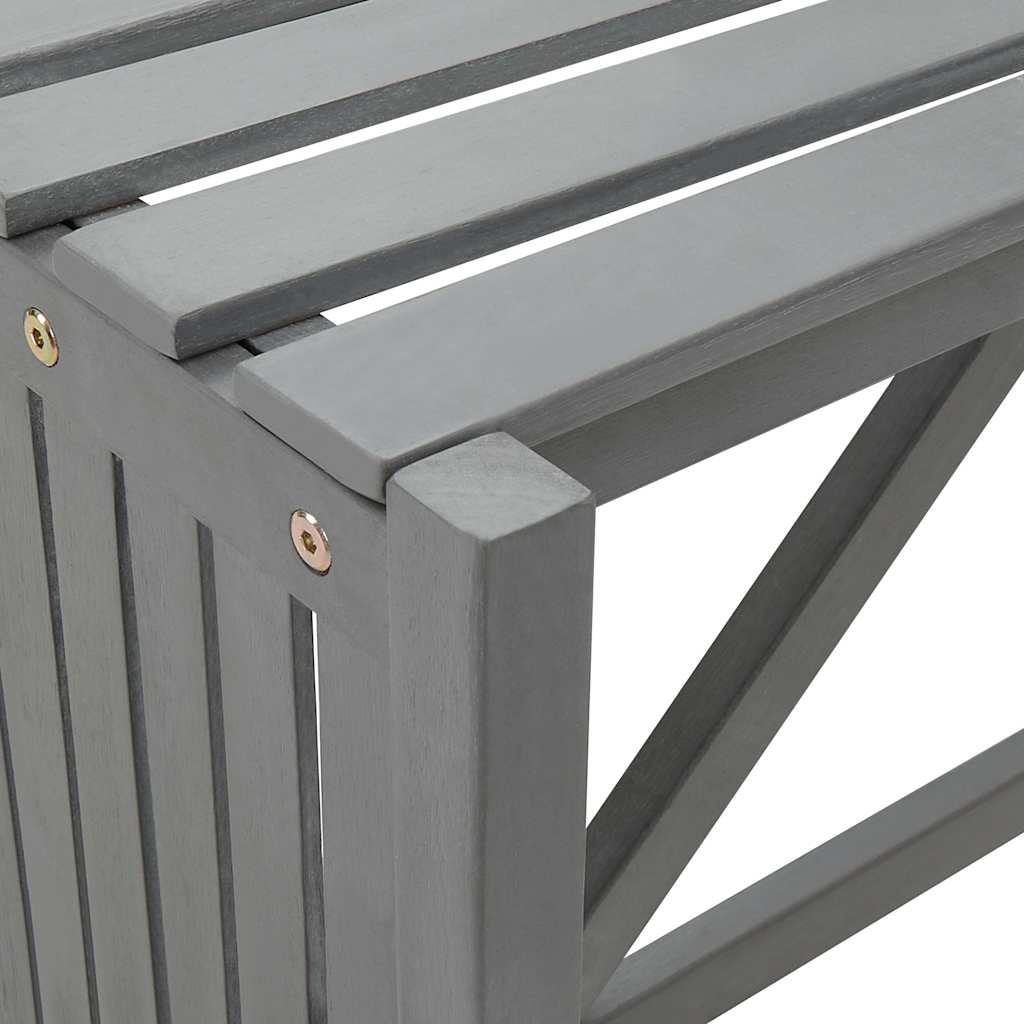 Panca Giardino-Panca da esterno Angolare e Fioriera 117cm Massello Acacia Grigia