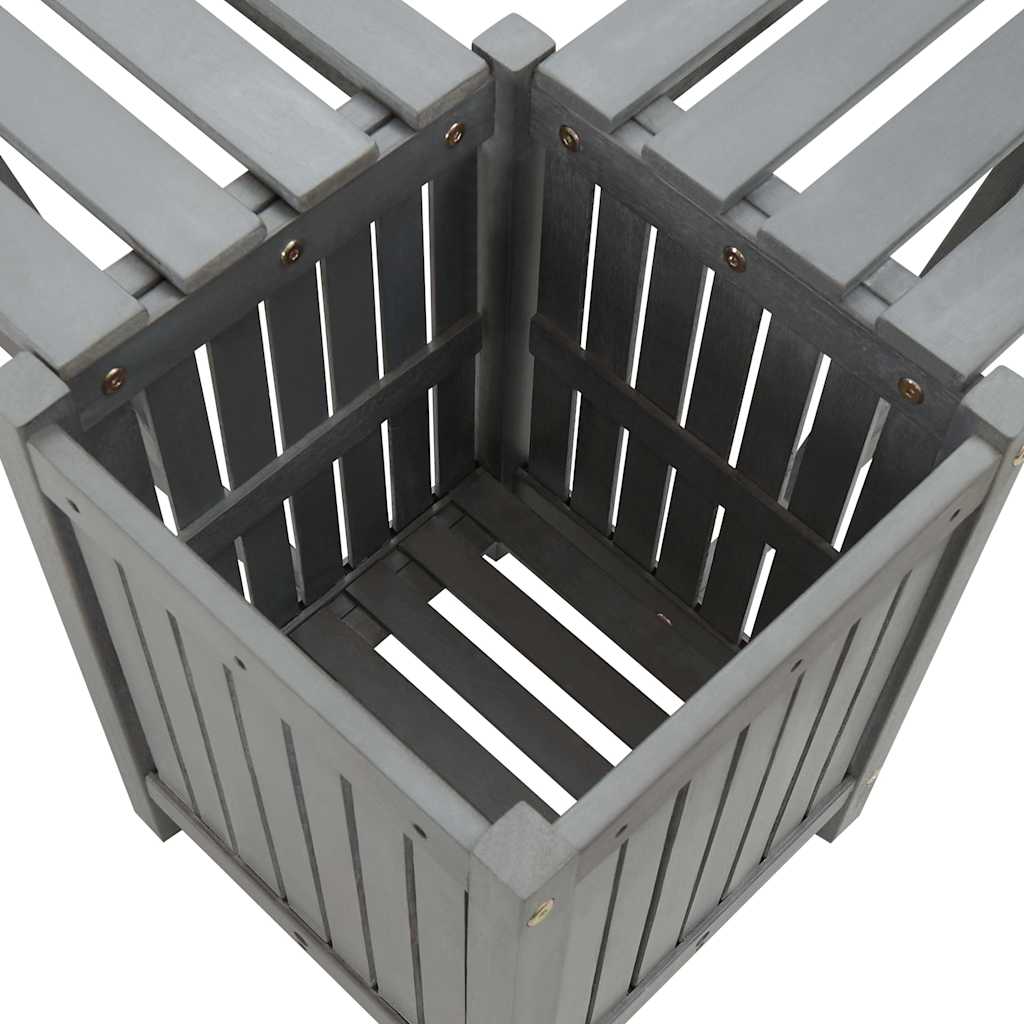 Panca Giardino Angolare e Fioriera 117cm Massello Acacia Grigia cod mxl 41533