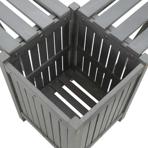 Panca Giardino Angolare e Fioriera 117cm Massello Acacia Grigia cod mxl 41533