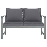 Panca da Giardino 120 cm Cuscino Grigio Scuro Legno di Acacia 311826