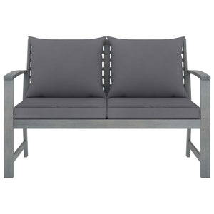 Panca da Giardino 120 cm Cuscino Grigio Scuro Legno di Acacia 311826