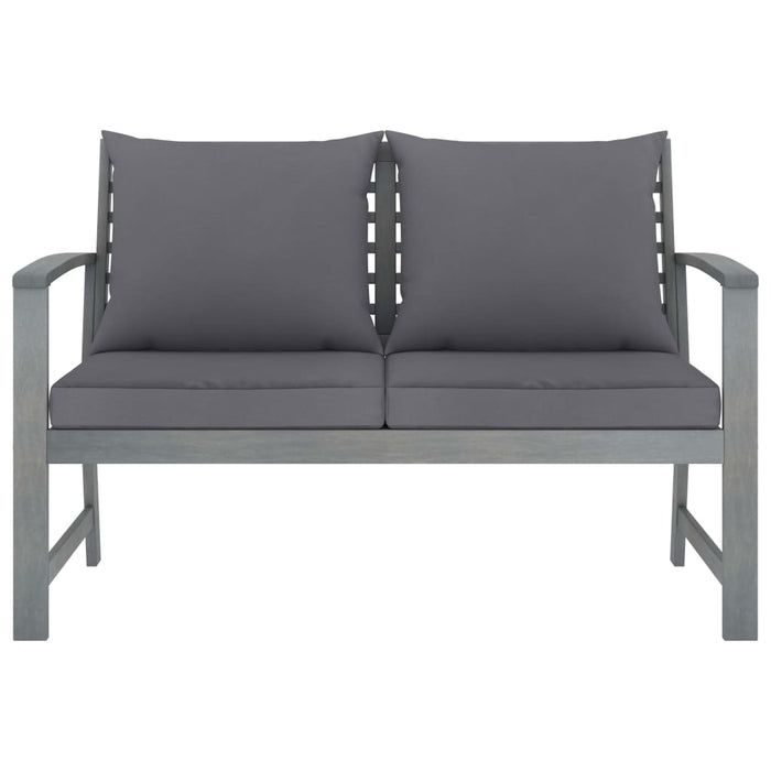 Panca da Giardino 120 cm Cuscino Grigio Scuro Legno di Acacia 311826