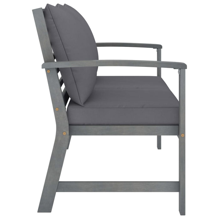Panca da Giardino 120 cm Cuscino Grigio Scuro Legno di Acacia 311826