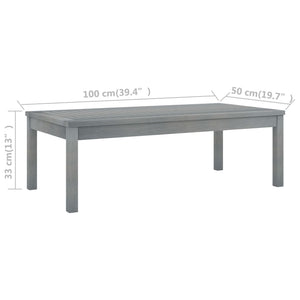 Tavolino da Caff¨¨-Tavolino da soggiorno-Tavolo da Caff¨¨ 100x50x33 cm Grigio Legno Massello di Acacia