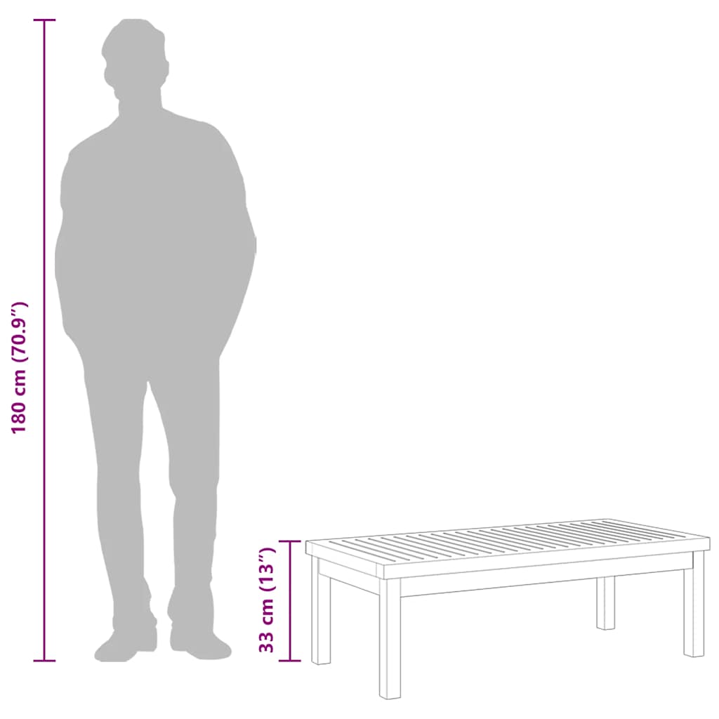 Tavolino da Salotto-Tavolino da soggiorno-Tavolo 100x50x33 cm in Legno Massello di Acacia