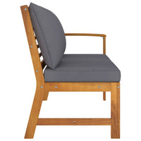 Panca da Giardino 114,5cm con Cuscino Grigio Massello di Acacia cod mxl 78623