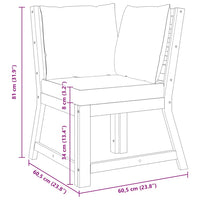 Divano Angolare Modulare Cuscini Grigio Scuro Massello Acacia 311841