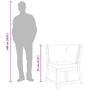 Divano Angolare Modulare Cuscini Grigio Scuro Massello Acacia 311841