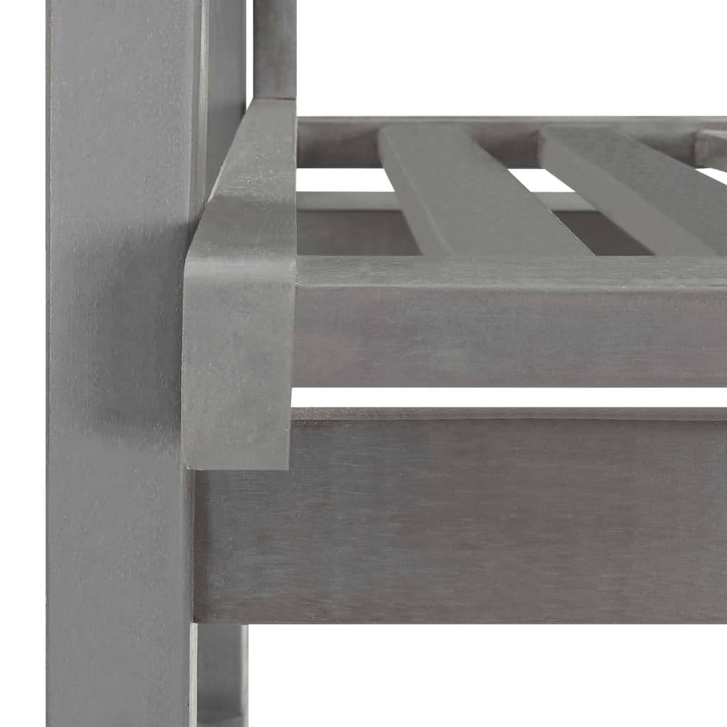 Sedia a Dondolo Grigia in Legno Massello di Acacia 311845