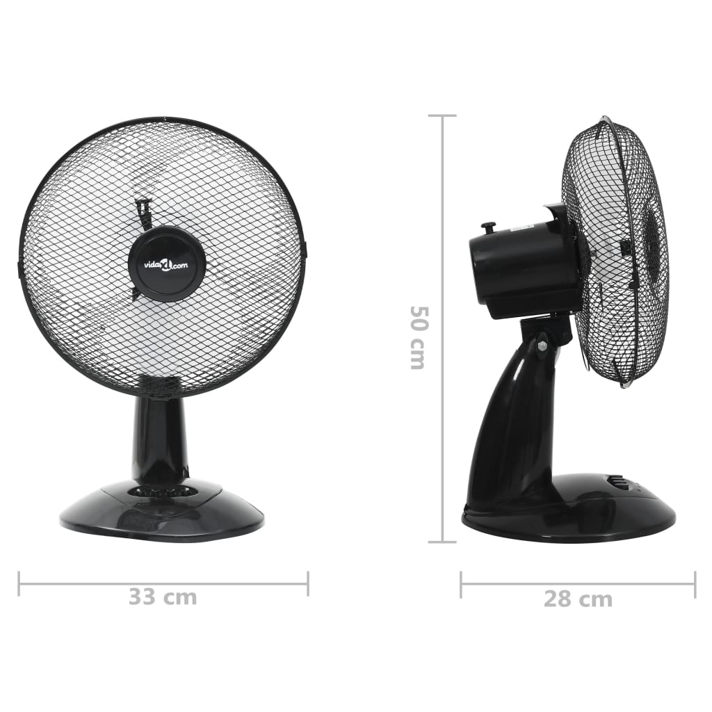 Ventilatore da Tavolo a 3 VelocitÃ  30 cm 40 W Nero