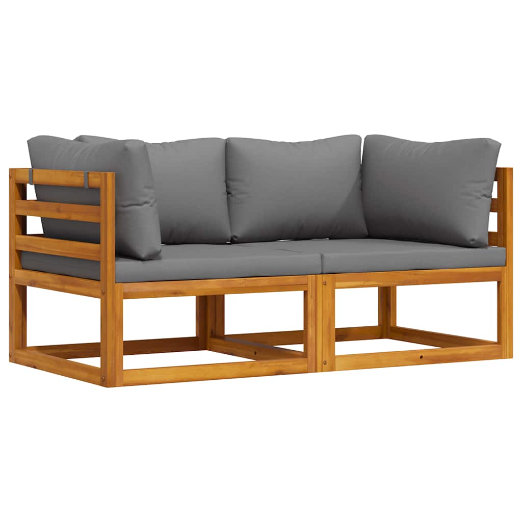 Divani Angolari Modulari 2 pz con Cuscini Grigio Scuro 311852