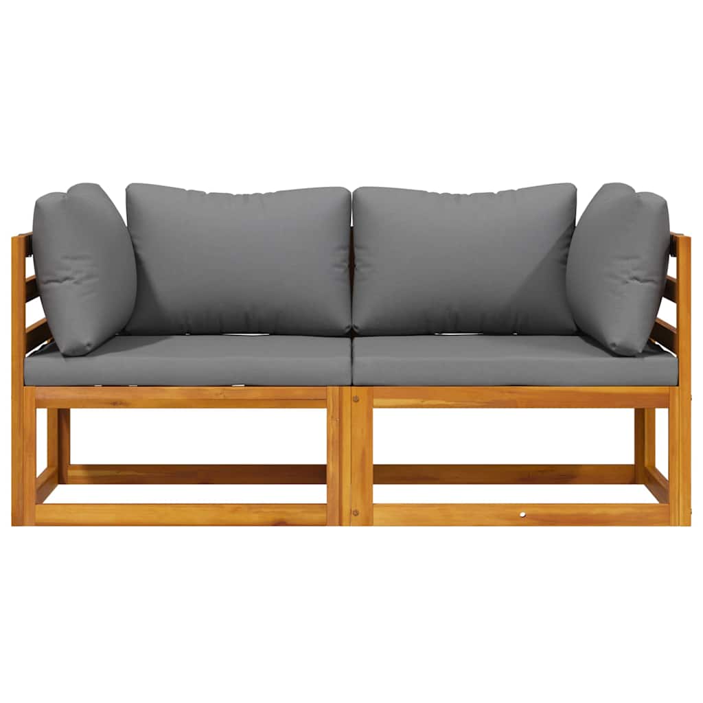 Divani Angolari Modulari 2 pz con Cuscini Grigio Scuro 311852