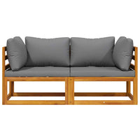 Divani Angolari Modulari 2 pz con Cuscini Grigio Scuro 311852