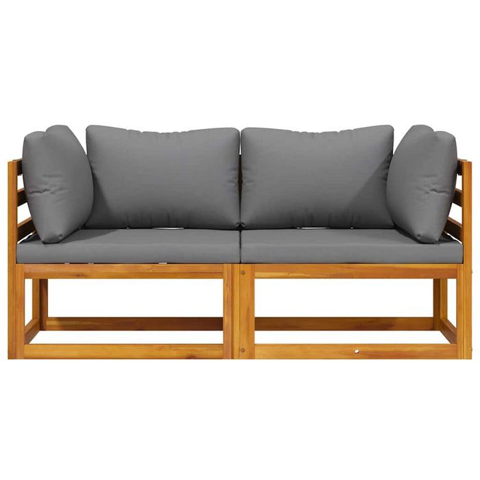 Divani Angolari Modulari 2 pz con Cuscini Grigio Scuro 311852