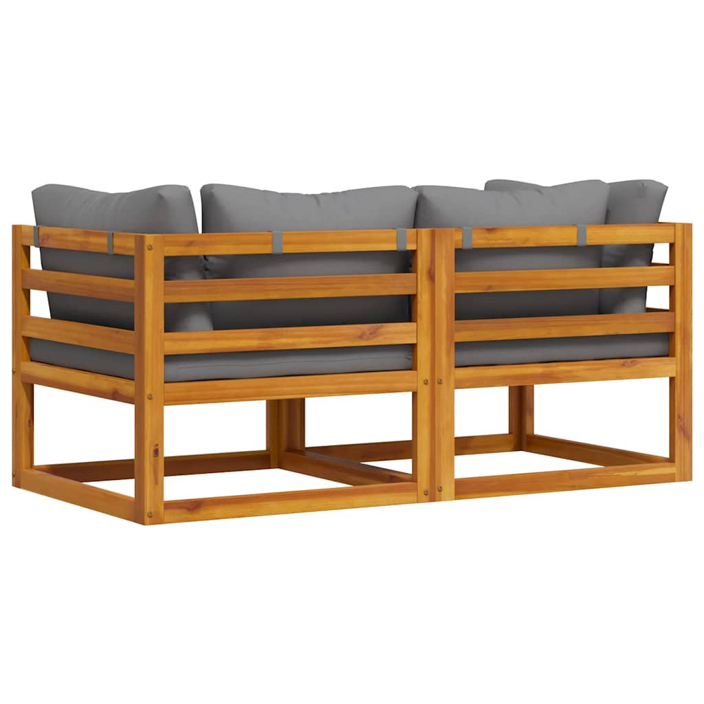 Divani Angolari Modulari 2 pz con Cuscini Grigio Scuro 311852