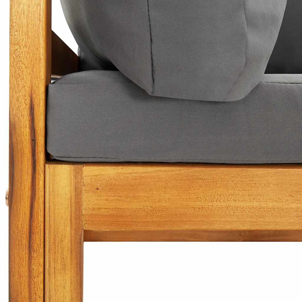Set Divani da Giardino 2 pz con Cuscini Grigio Scuro in Acacia 311856