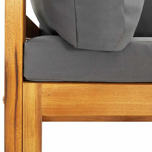 Set Divani da Giardino 2 pz con Cuscini Grigio Scuro in Acacia 311856