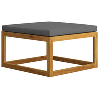 Poggiapiedi con Cuscino Grigio Scuro in Massello d'Acacia cod mxl 77413