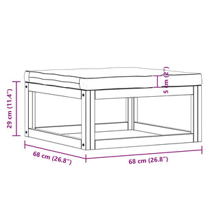 Poggiapiedi con Cuscino Grigio Scuro in Massello d'Acacia 311864