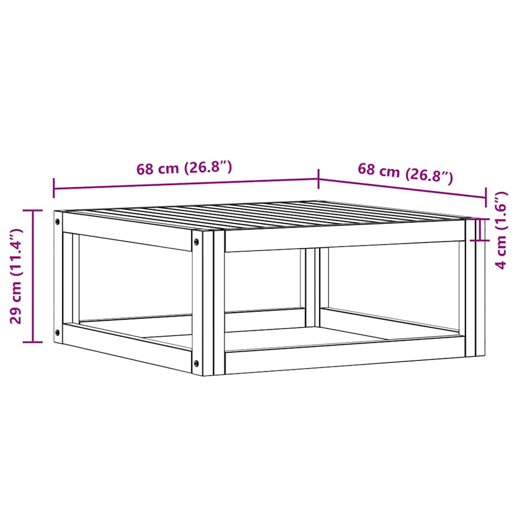 Tavolino da Caff¨¨-Tavolino da soggiorno-Tavolo da Caff¨¨ 68x68x29 cm in Legno Massello di Acacia
