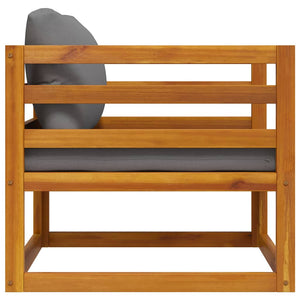 Sedia da Giardino con Cuscini Grigio Scuro Massello di Acacia 311867