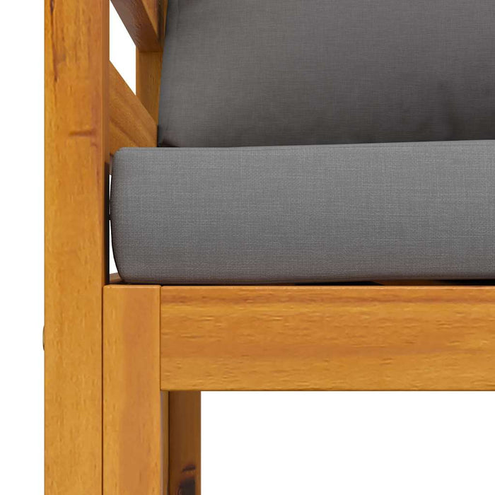 Sedia da Giardino con Cuscini Grigio Scuro Massello di Acacia 311867