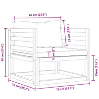 Sedia da Giardino con Cuscini Grigio Scuro Massello di Acacia 311867