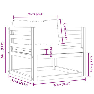 Sedia da Giardino con Cuscini Grigio Scuro Massello di Acacia 311867