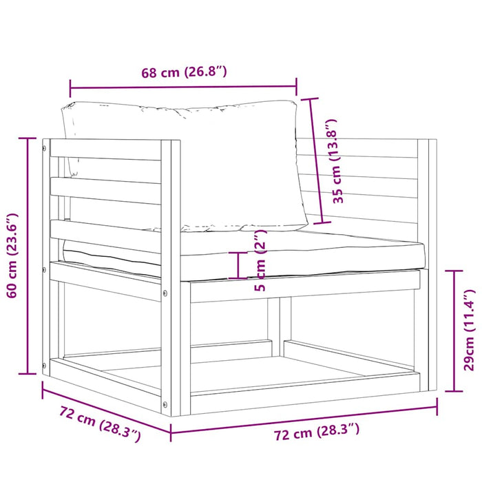 Sedia da Giardino con Cuscini Grigio Scuro Massello di Acacia 311867