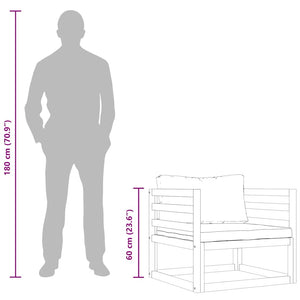 Sedia da Giardino con Cuscino Crema in Legno Massello di Acacia 311868